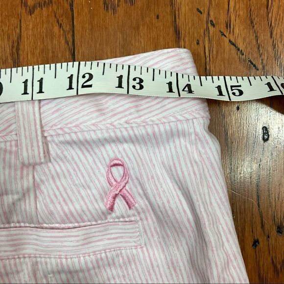Lady Hagen Pink And White Striped Breast Cancer Awareness Shorts, Size 2 - Picture 8 of 10